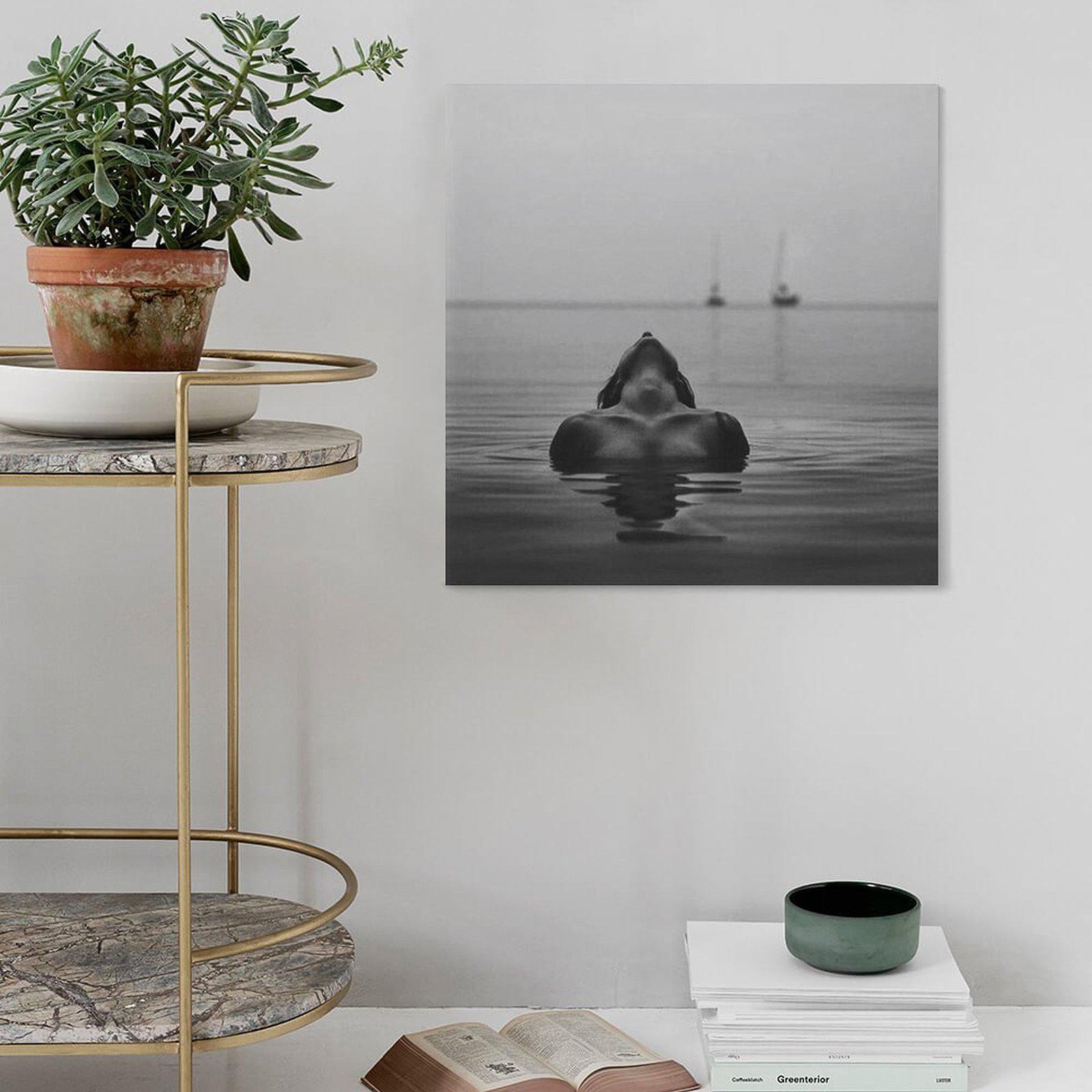 Black and White Fine Art Photography Woman Floating in Calm Sea ...
