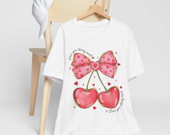 Cherry Heart T-Shirt | Bow Graphic Tee