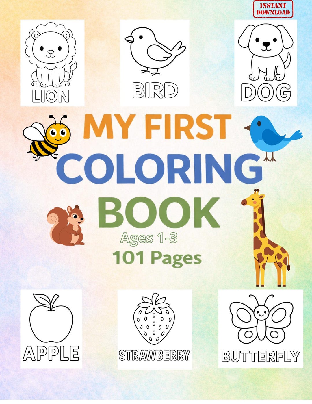 My First Coloring 101 Pages for Toddlers Ages 1-3 - Etsy