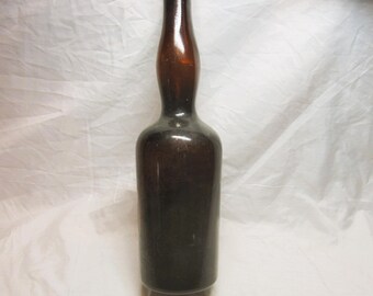 Vtg Dk Brown verzamelfles, unieke zwanenhals, reliëf 525 op onderkant