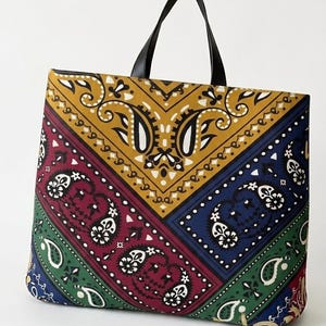 Vibrant Bandana Patchwork Tote Bag Statement Style Meets Everyday Function