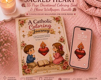 Bundel Katholiek kleurboek en telefoonachtergrond