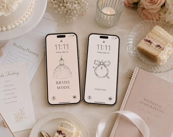 Bride Mode Collection: 12 Wedding Lock Screen Wallpapers (Digital Download)