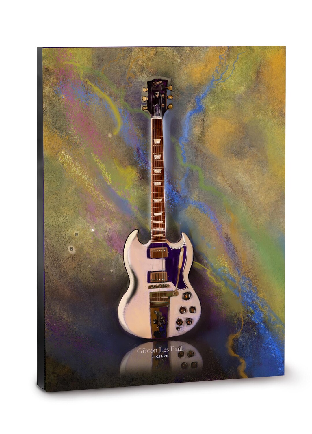 1961 Gibson Les Paul Vintage Guitar Painting | Guitar Fine Art Print - Etsy