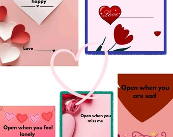 Valentine Printable “Open When You Are Happy” Letters – Digital Download
