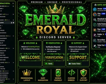 Server Discord Emerald Royal / Configurazione della community Luxury Green Gold (preconfigurata)
