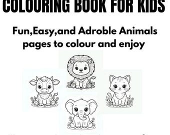 20 Cute Animals Colouring Book For Kids