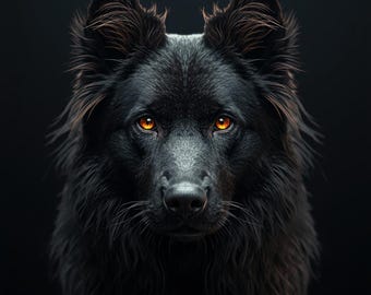 Custom Black German Shepherd Portrait – Royal Dark Pet Art (Digital Download)