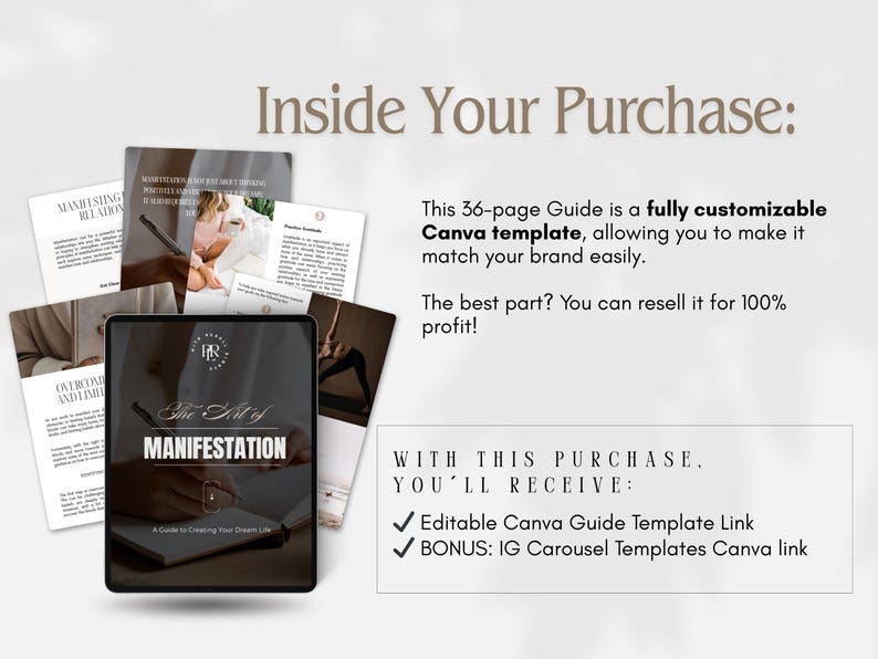 Editable Canva Manifestation Guide Template With Resell Rights | PLR ...