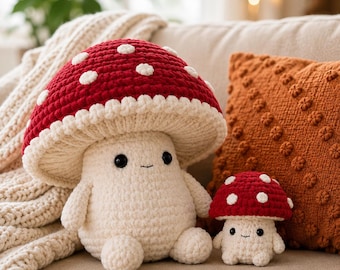 Patrón de peluche de seta a crochet / Tutorial en PDF de seta amigurumi