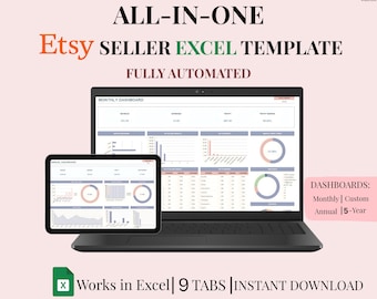 Etsy Seller Finance Tracker | Excel Spreadsheet Dashboard (Digital Download)