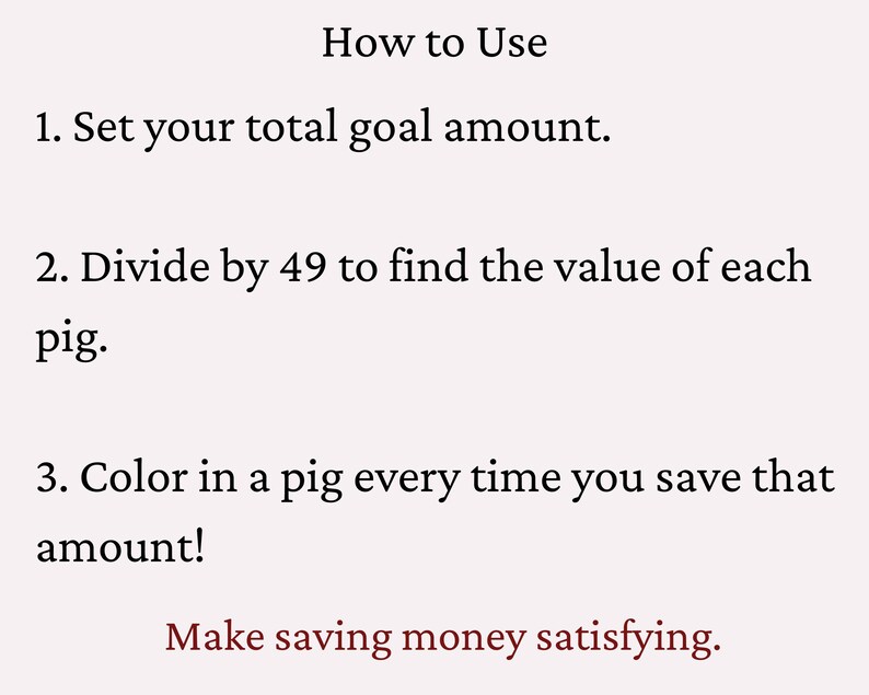 Visual Savings Tracker Printable Piggy Bank Savings Goal Chart Budget ...