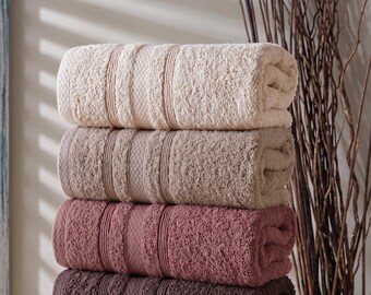 Juego de toallas de mano de algodón - Juego de toallas faciales de 4 piezas, tacto suave