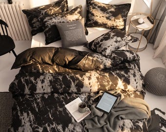 Marble Duvet Cover Set - Modern Bedding, Comforter Cover, Pillow Cases