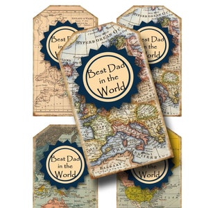 Beste vader ter wereld, Vaderdag cadeaulabel, Instant Download, Afdrukbare tag, Kaartachtergrond, Happy Fathers Day, DIY Vaderdag afdrukbaar