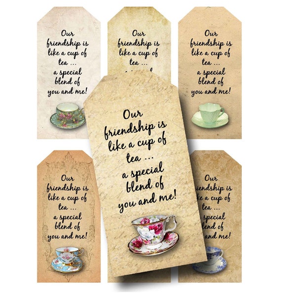Tea Party Tags, Vintage Gift Tags, tea party favors, tea bookmarks printable, Digital Download, Mothers day, women's ministry,  vintage tea