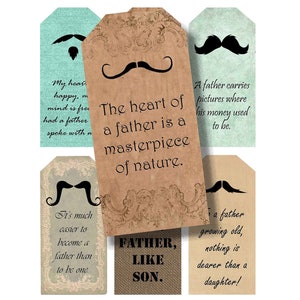 Vatertag Geschenkanhänger, Schnurrbart Geschenkanhänger für Papa, Zitate für Papa, digitale und druckbare Tags, Instant Download, Bastelbedarf, bearbeitbar