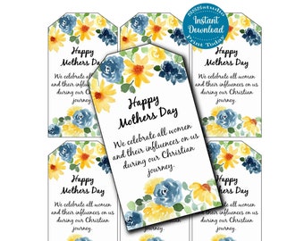 Mothers Day Tags, Printable Gift Tags, Digital Tags, Instant Download, Mothers day, womens ministry tags, church women, celebrate women tag