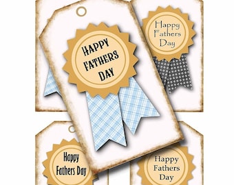 Happy Fathers Day Tags, Printable Badge Tag, Happy Fathers Day gift tags fathers day cards scrap-booking supplies digital downloads
