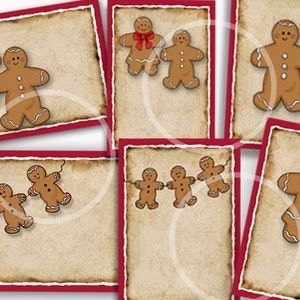 Etichette regalo di pan di zenzero, etichette di pan di zenzero, omini di pan di zenzero, etichette natalizie di pan di zenzero, etichette regalo stampabili, etichette per prodotti da forno, biscotti