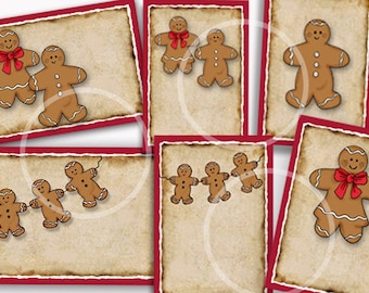 Gingerbread gift Tags, Gingerbread Labels, Gingerbread Men, Gingerbread Christmas Tags, printable gift tags, Baked Goods tags, cookies