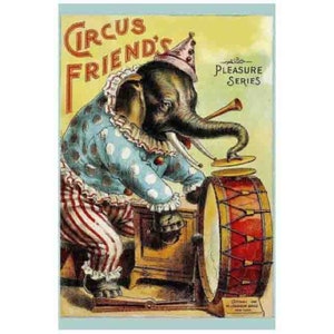 Digital Large Vintage Circus Poster, Printable Poster up to 4 ft x 6 ft, Birthday Party or Carnival Banner, Showman Party, Elephant poster