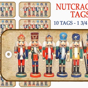 Nutcrackers Gift Tags, Holiday Gift Tags Digital Christmas Gift Tags ...