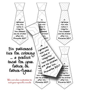 Coloring Dad Tag, Digital Download Father's Day Church Gift Tag, Scripture Cards, Fathers Day Tie, craft supplies, Fathers day printable tag