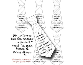 Kleurplaat vaderdag, digitale download Vaderdag kerkcadeaukaart, schriftkaarten, vaderdagstropdas, knutselspullen, afdrukbare vaderdagtag