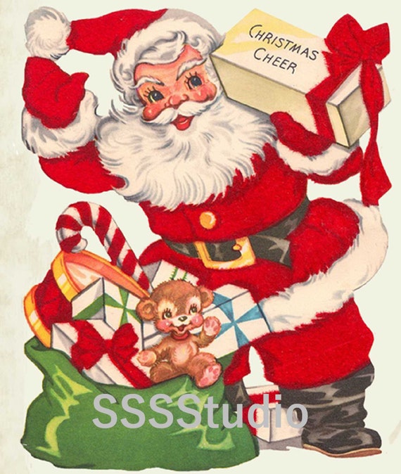 Étiquettes cadeaux Santa, vintage Santa To-From, étiquettes pour les  vacances du père Noël, téléchargement immédiat, étiquette imprimable,  fournitures d'artisanat, étiquettes de colis du père Noël rouge -   France
