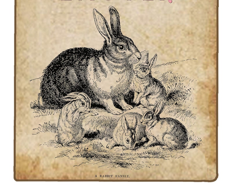 Easter Rabbit Gift Tags Digital French Rabbits Vintage Easter - Etsy