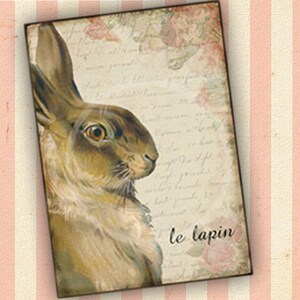 French Country Rabbit Tags, Digital Eastertags, Bunny Digital Download ...