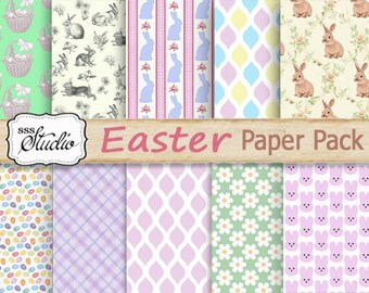 Easter Paper Pack Digital, Instant Digital Download, Custom Designed Paper, Easter  paper, Printable Background paper, craft supplies