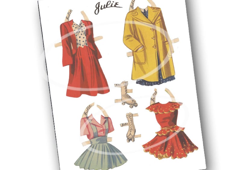 Vintage Paper Dolls Printable Cutouts Paper Doll Clip Art Etsy