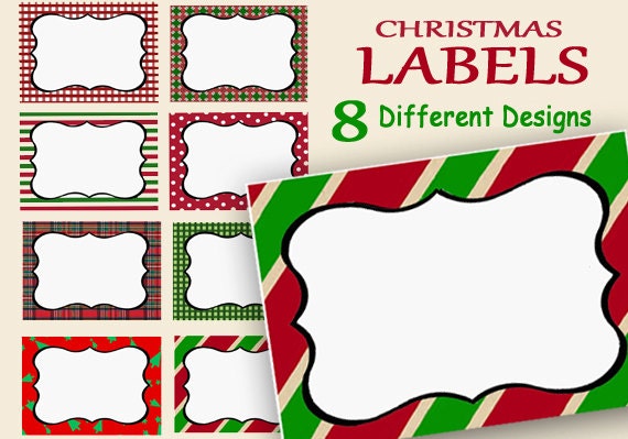 Christmas Labels, Custom Printable, Holiday Name Tags, Food Labels, Party  Labels, Jar Labels, Digital Gift Tags, Red Green Place Cards 