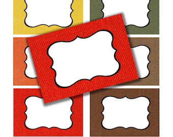 Fall Burlap Name Tags, Classroom Labels, Party Tags,  (Digital Download)