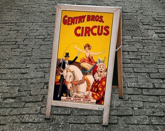 Large Vintage Circus Poster Printable, Showman, Party or Carnival Banner, Digital Poster, Birthday Party, Carnival Poster, Big Top