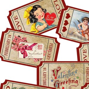 Love Tickets, Printable Valentines, Digital Valentine Crafts, Cards ...