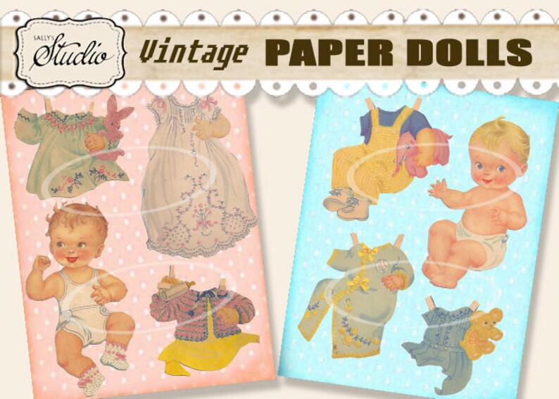 Typical Boy or girl Paper Dolls, 1940s Printable Minimize-outs, Electronic Social gathering Favors Boy or girl Bulletins Little one Invites Printable downloads, collage photo relating to Printable Vintage Paper Dolls called Traditional Child Paper Dolls, 1940s Printable Minimize-outs, Electronic Social gathering Favors Boy or girl Bulletins Kid Invites Printable downloads, collage