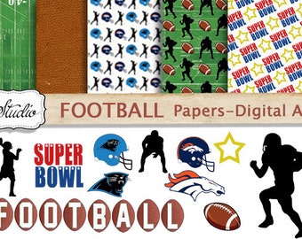 FOOTBALL Paper digital Super Bowl, Digital Clip art SPORTS Pattern Prints Football Pattern Printable Scrapbook paper, American football