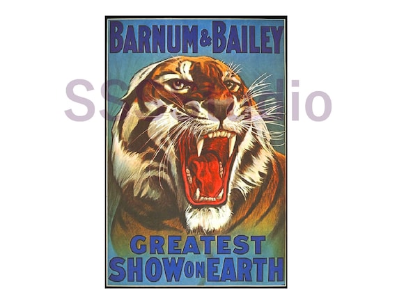 Digital Large Vintage (1916) Circus Tiger Poster up to 4 Ft X 6 Ft