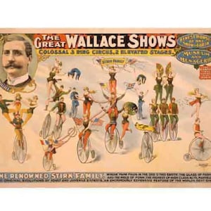 Digital Very Large Vintage Circus Poster, Poster up to 4 ft x 6 ft, Birthday Party or Carnival Banner, Showman Party