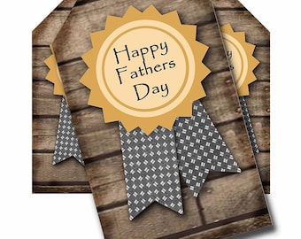 Happy Fathers Day-tag, Fathers Day-tag Digitale Happy Fathers Day afdrukbaar, badge, houten achtergrond, knutselbenodigdheden, scrapbookingbenodigdheden
