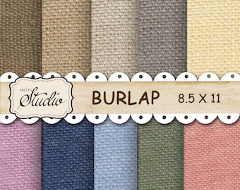 Burlap scrapbook paper,  Printable Background Paper, texture Paper, craft supplies, colorful paper, digital download paper, natural burlap