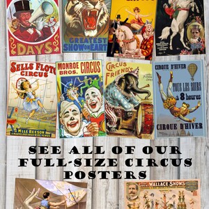 Circus Tags printable Circus Cards Vintage Clown Tags, Elephants Carnival Birthday Party decor digital collage,popcorn tags, School carnival image 6