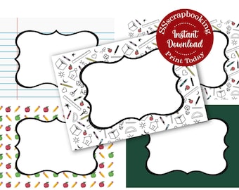 Printable Name Tags, Teacher Classroom Labels, Back to School (Digital Download)