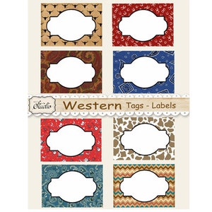 Western Labels Digital Food Labels Cowboy Party Labels Southwestern ...