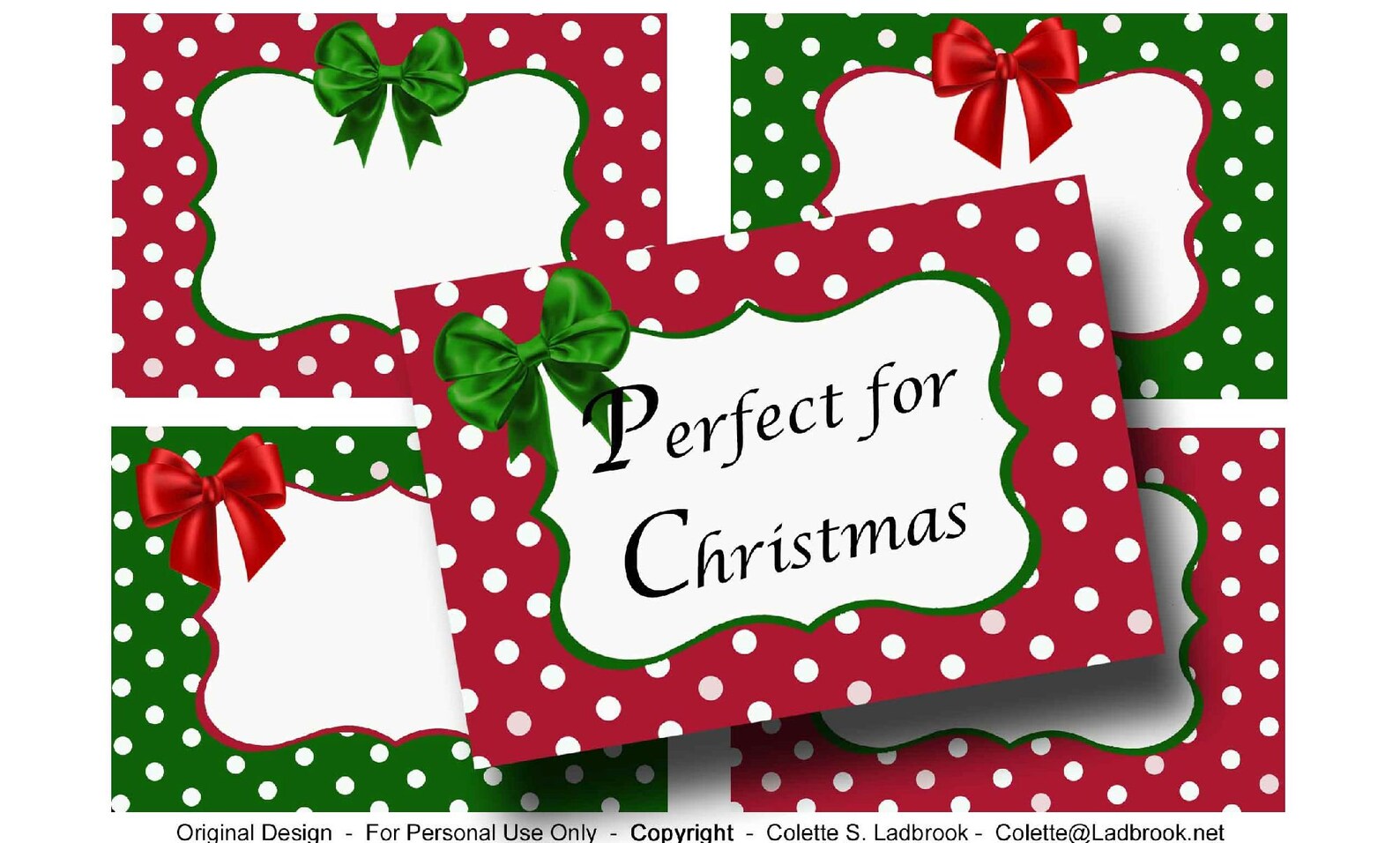 Red and Green Printable Tags Labels Holiday Name Tags Party - Etsy