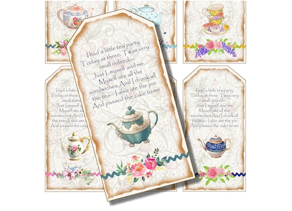 Vintage Alice in Wonderland Party Shower Gift Tags