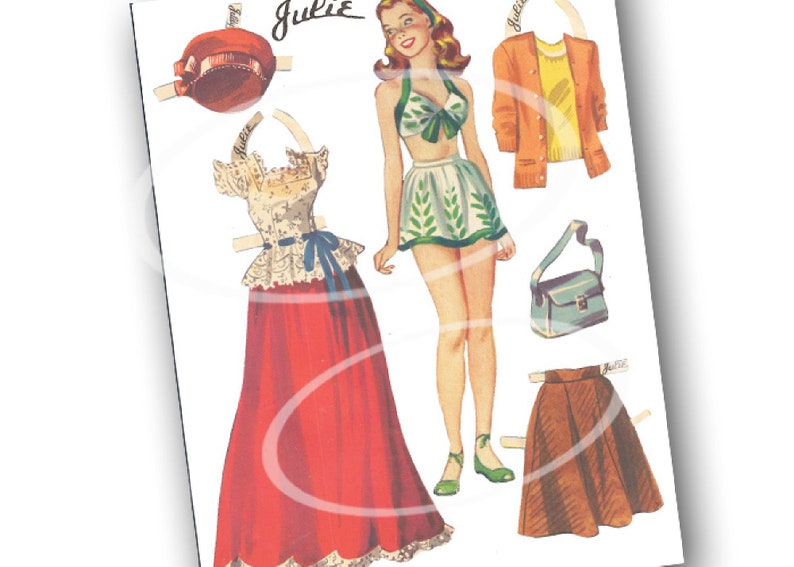 Vintage Paper Dolls Printable Cutouts Paper Doll Clip Art Etsy